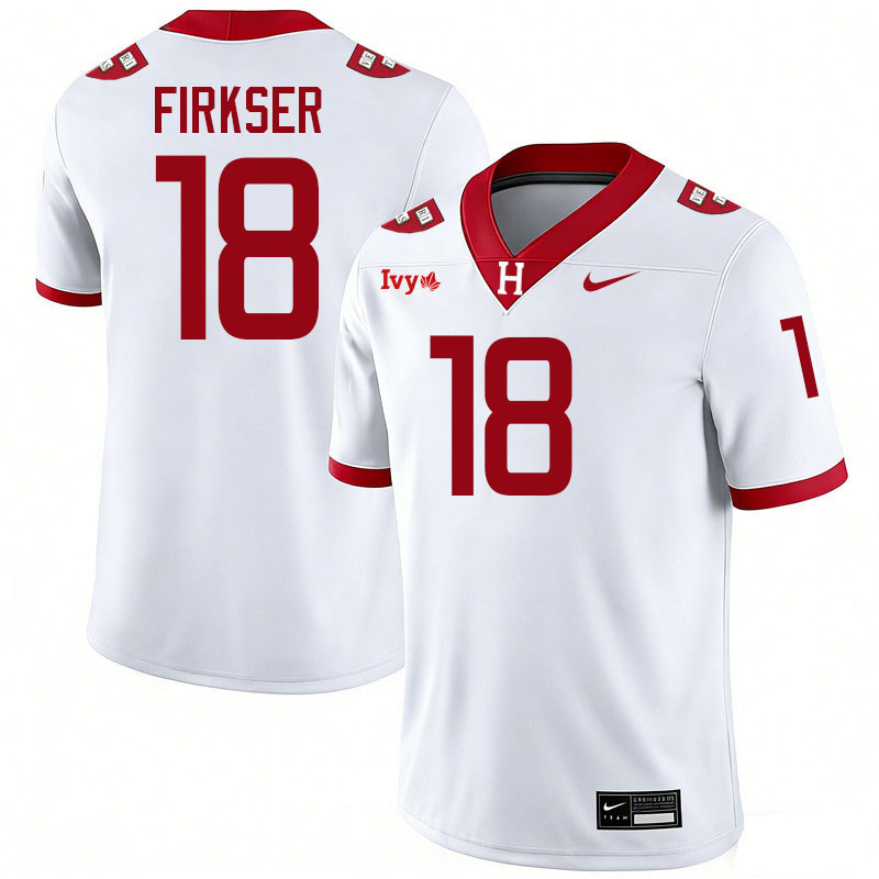 Harvard Crimson #18 Anthony Firkser College Football Jerseys,Uniforms Stitched-White